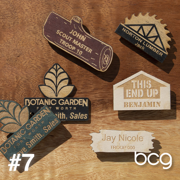 Wood Name Tags