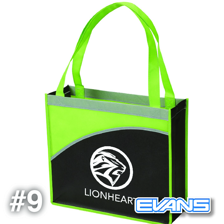 Non Woven Tote: 12" W x 13" H x 8" D