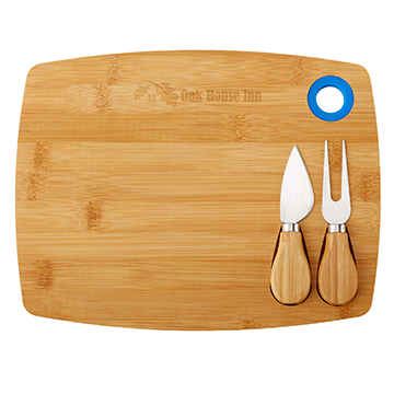 Tabla de cortar de bambú de cocina con logotipo personalizado natural respetuoso