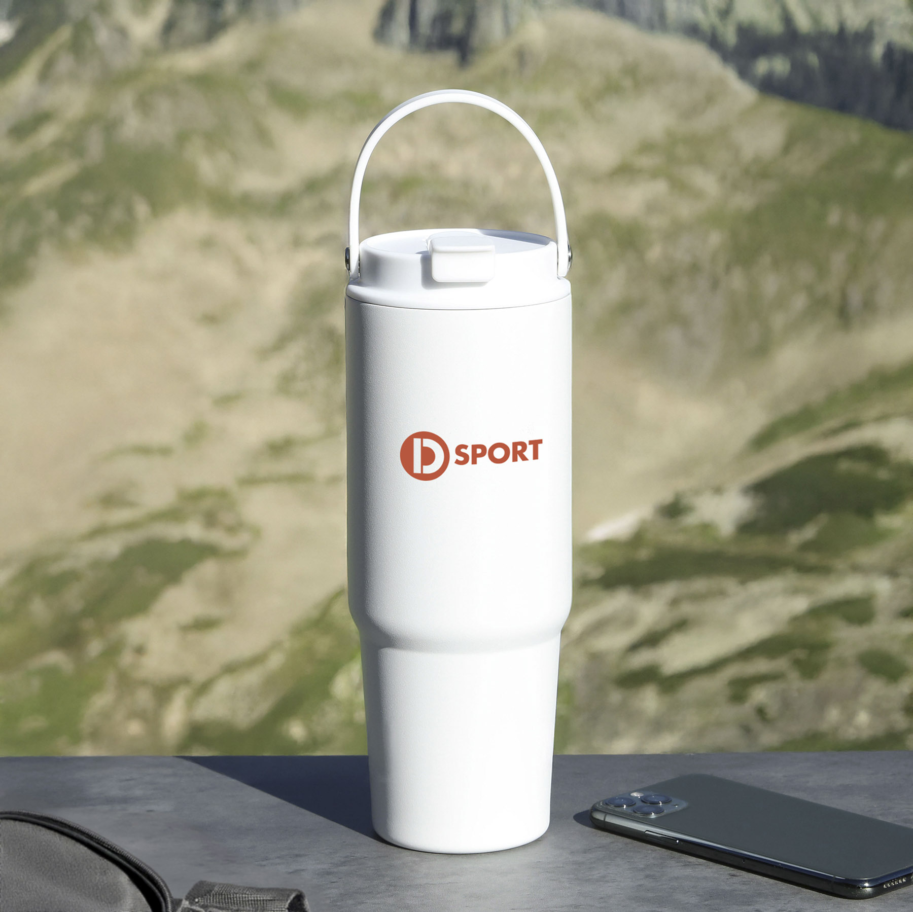 27 oz. Siam Powder Coated Recycled Stainless Steel Tumbler w/ Carrying Handle