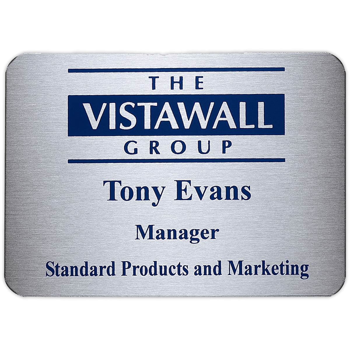 Aspen Metal Name Badge (Custom sized between 6 and 9 sq. in.)