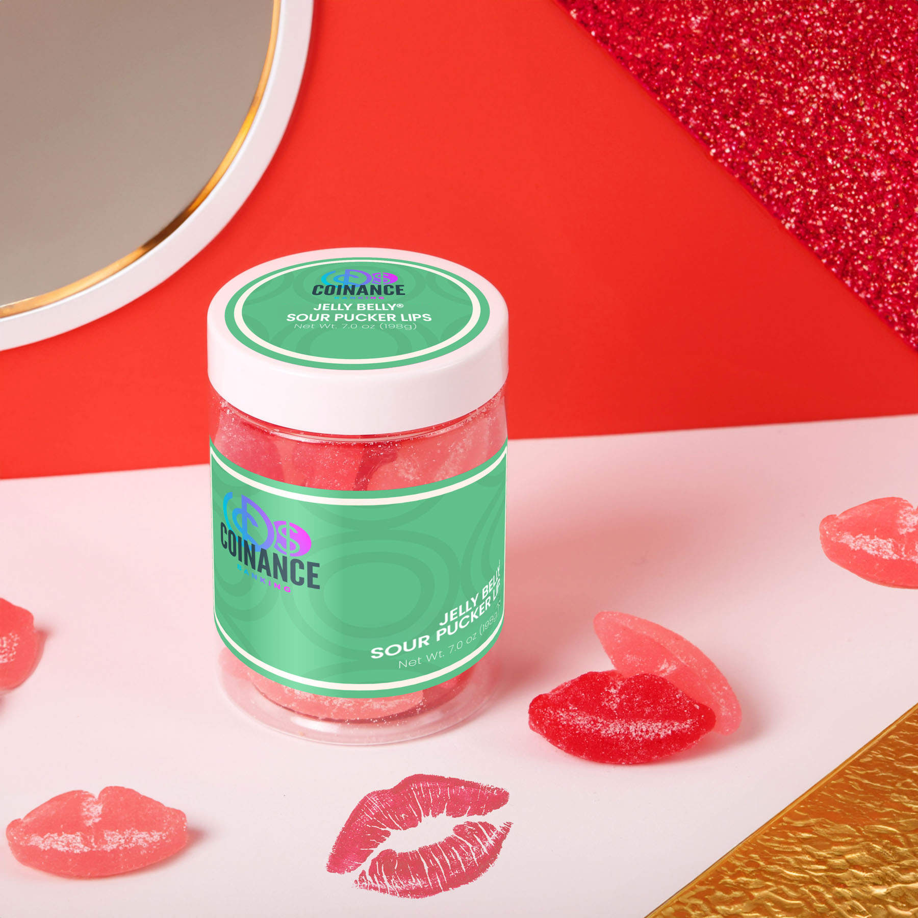Jelly Belly® Sour Pucker Lips: Large Jar