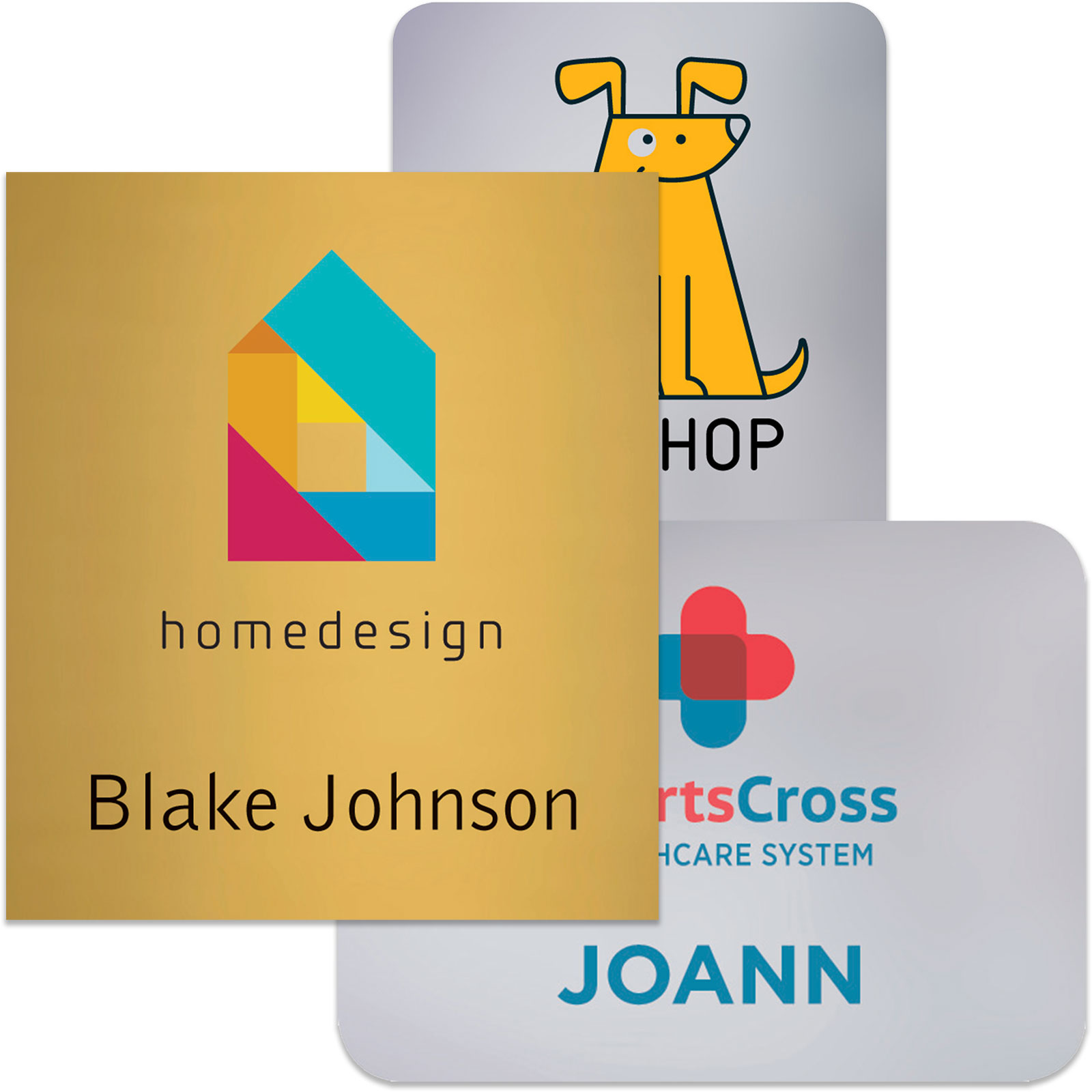 Charleston Plastic Name Badge (Custom sized between 6 and 9 sq. in.)