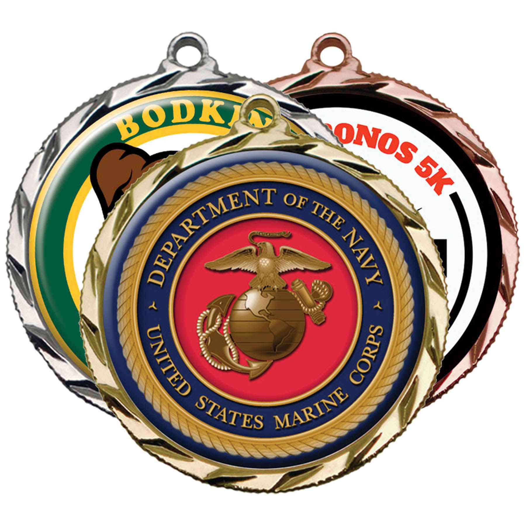 Digistock Medals: Raised Dart Patterned Border With 2" Dia Insert