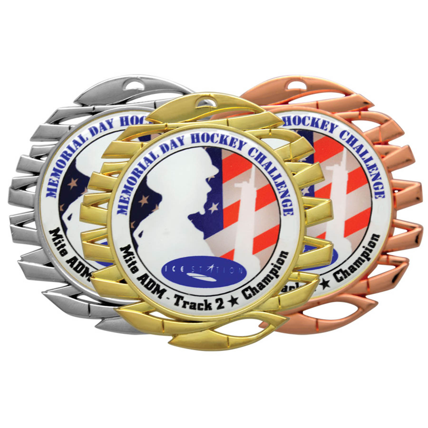 Digistock Medals: Woven Ribbon Border With 2" Dia Insert
