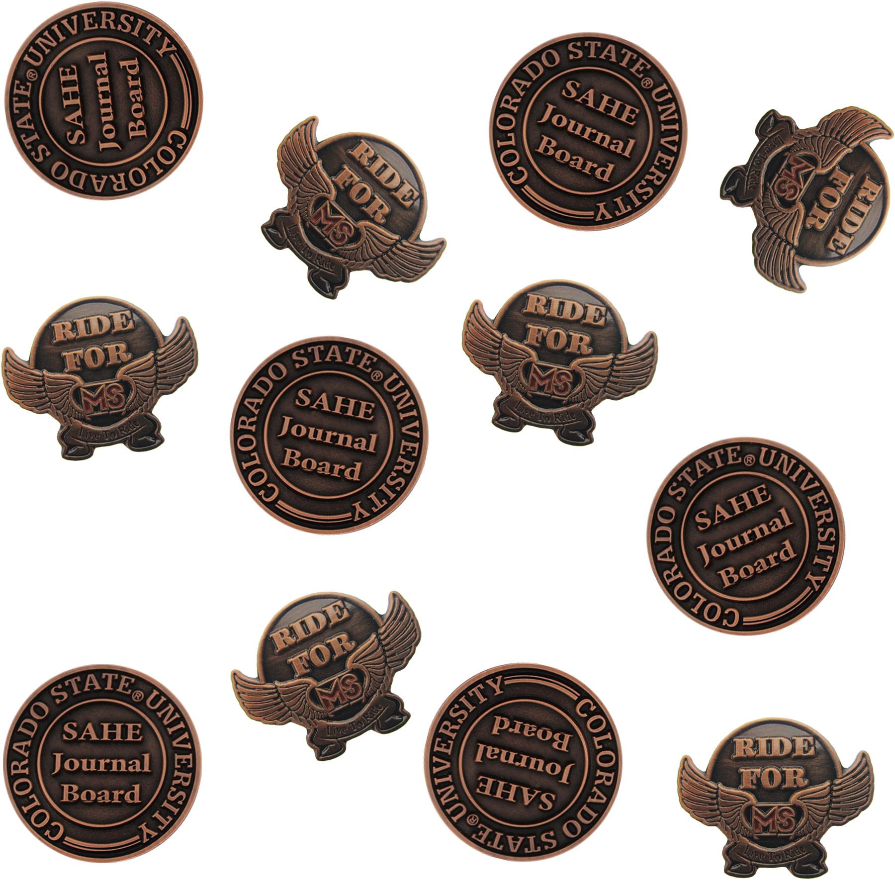Diestruck Antiqued Lapel Pins: 1/2" W X 1/2" H