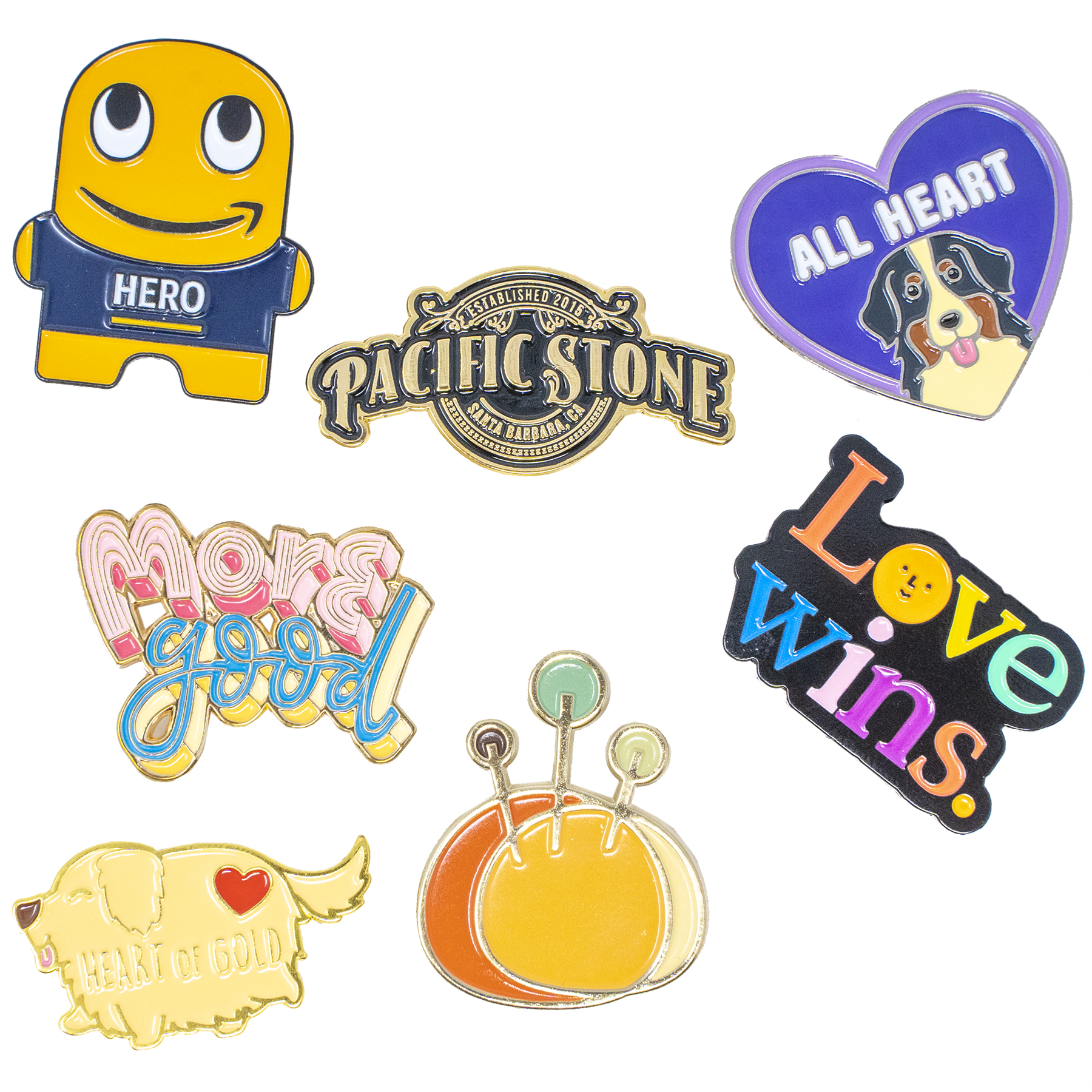 Diestruck Soft Enamel Lapel Pins: 1 1/4" W X 1 1/4" H