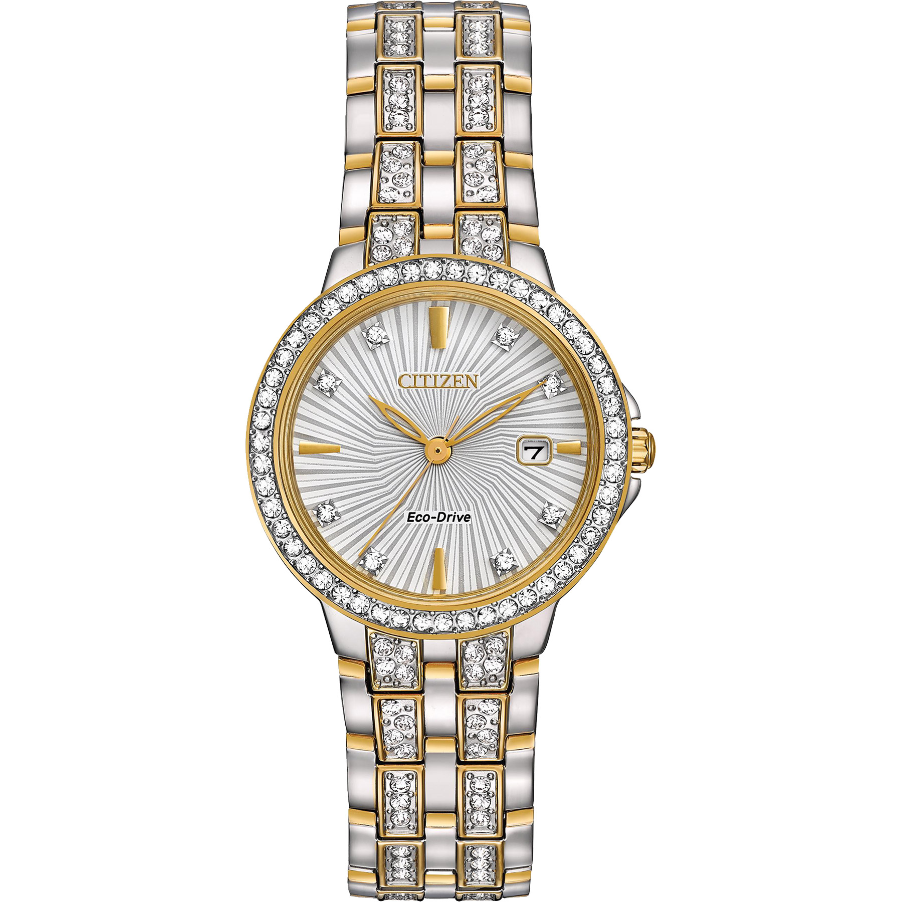 Citizen EW234457A Ladies' Silhouette Crystal Eco-Drive Watch, Two-tone SS  Bracelet, Swarvoski Crystal Accents - HPG Brands