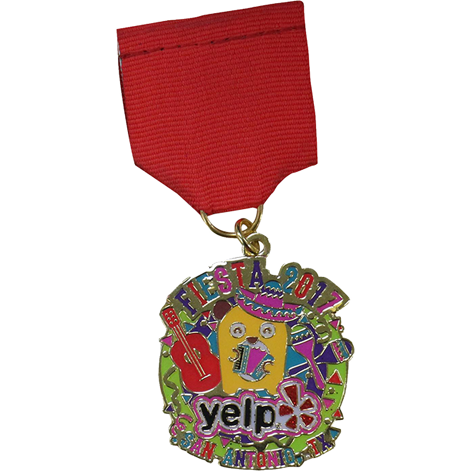 Fiesta Medals: 2 1/4" W X 2 1/4" H X 1/16" D