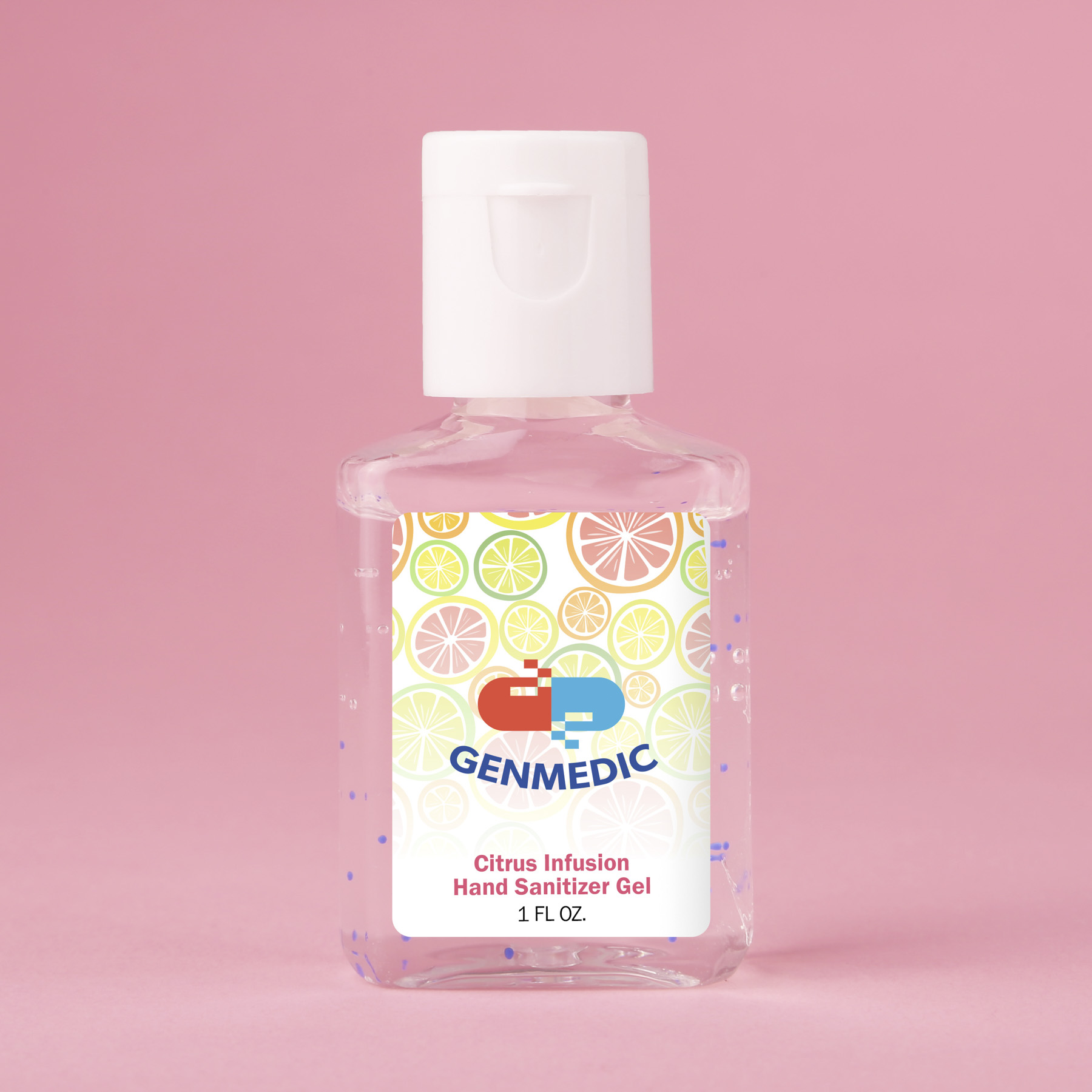 Hand Sanitizer Gel With Moisture Beads: 1 Oz Rectangle Bottle
