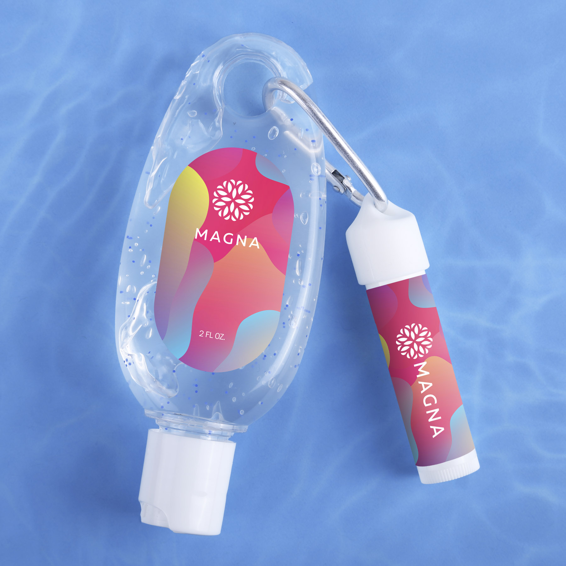 Moisturizing Hand Sanitizer & Lip Moisturizer Carabiner Kit