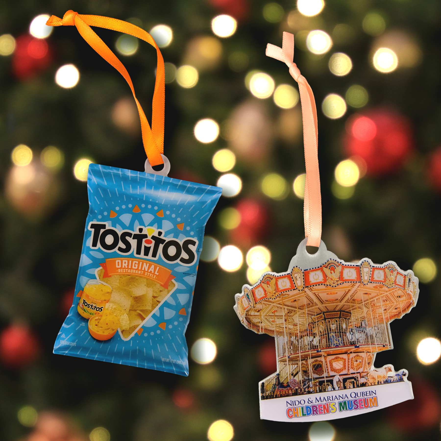 Offset Print Custom Ornament On Stainless Steel With Epoxy Dome: 1 Sided 2"