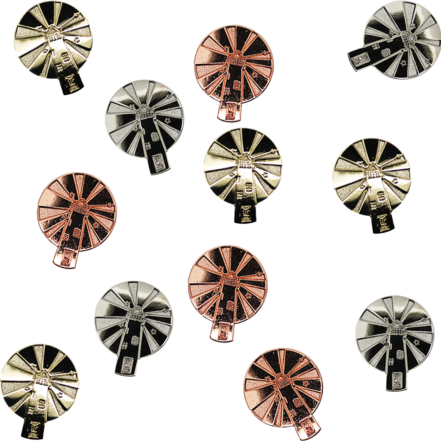 Diestruck Sandblasted Lapel Pins: Copper/Brass 1/2" W X 1/2" H
