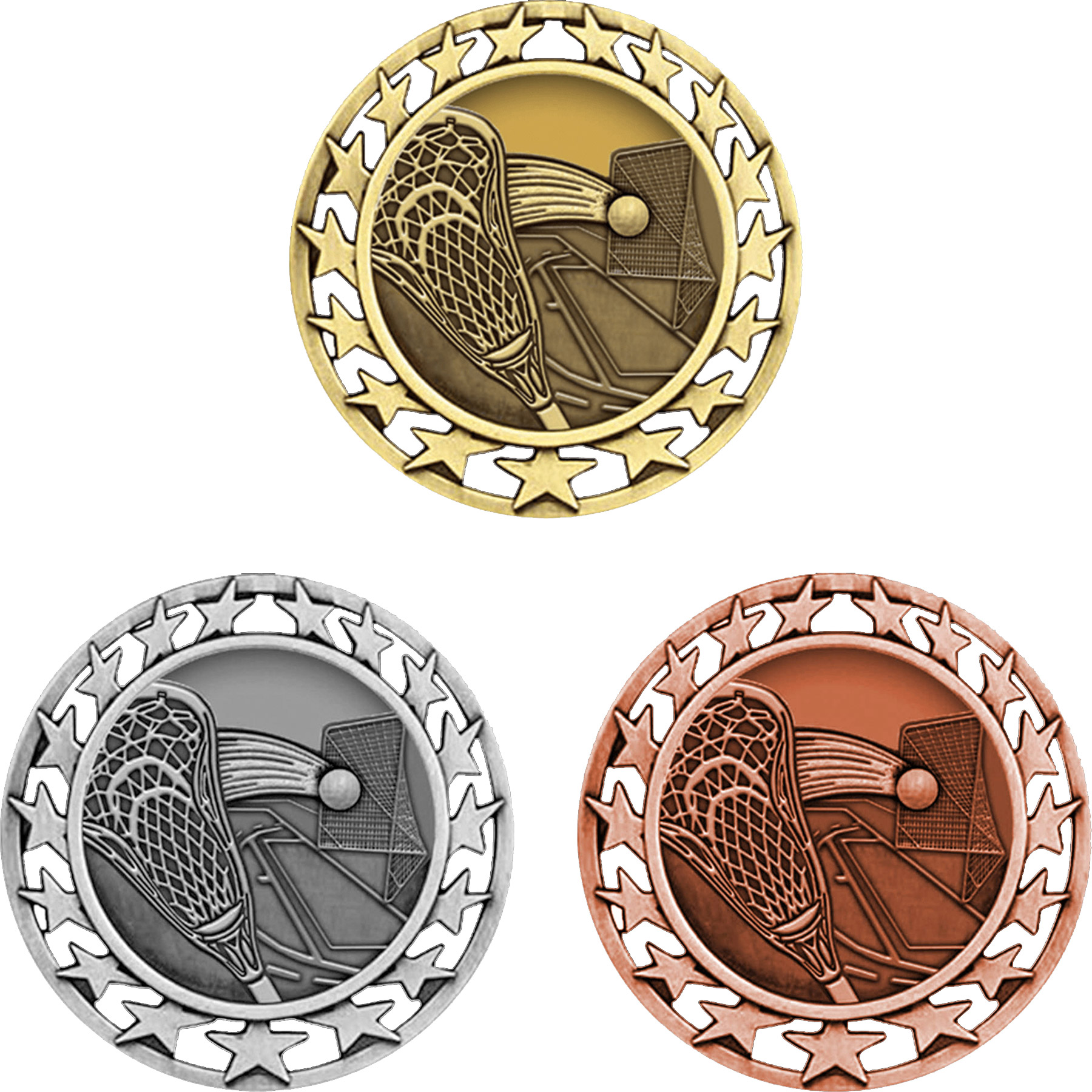 Stock Star Sports Medals: Lacrosse