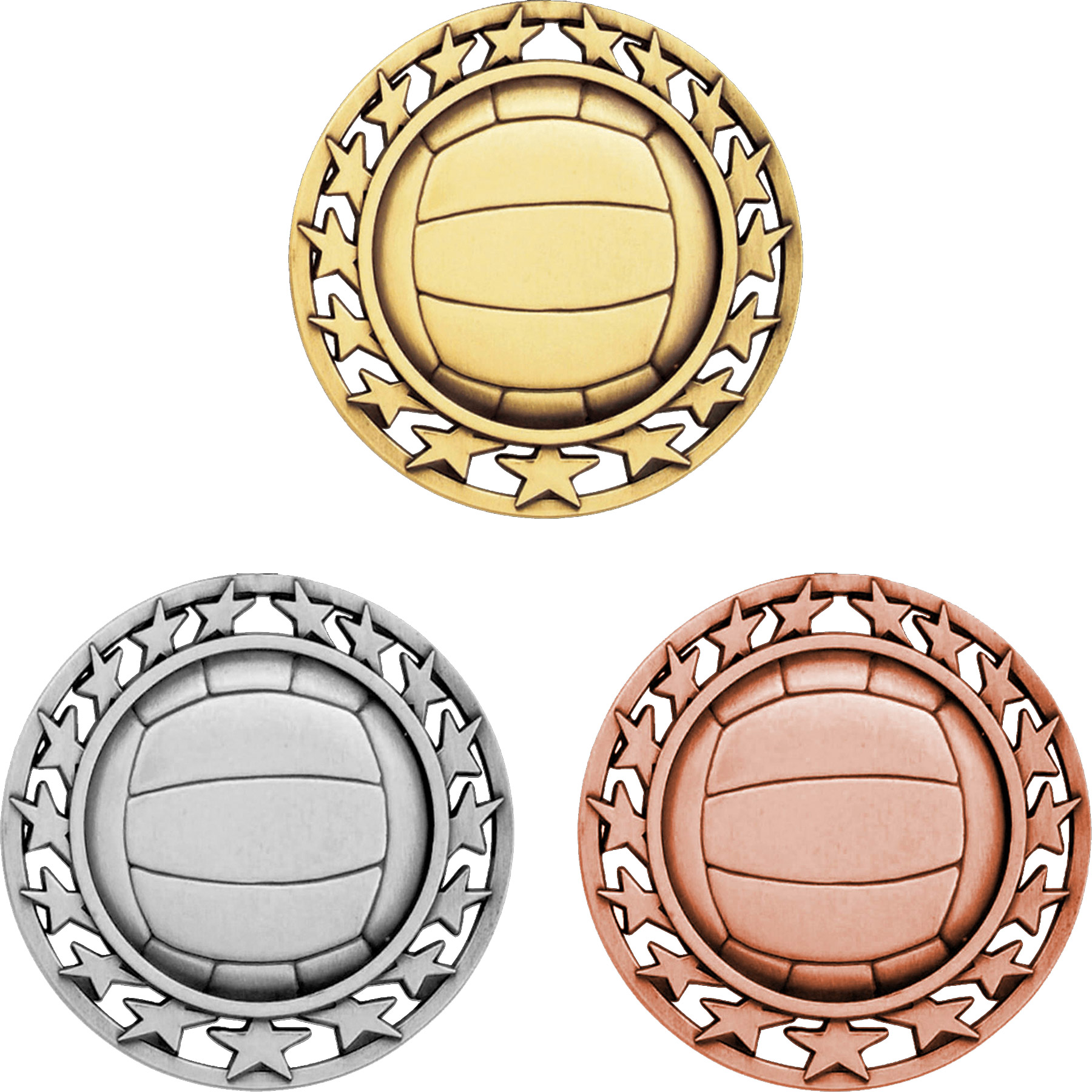 Stock Star Sports Medals: Volleyball