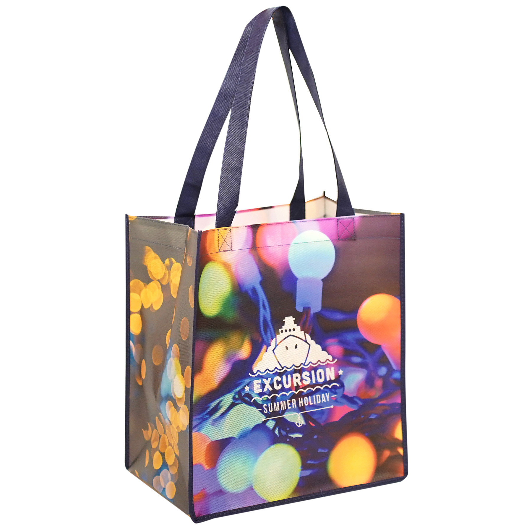 Laminated Non Woven Polypropylene Tote: 12" W X 13" H X 8" D