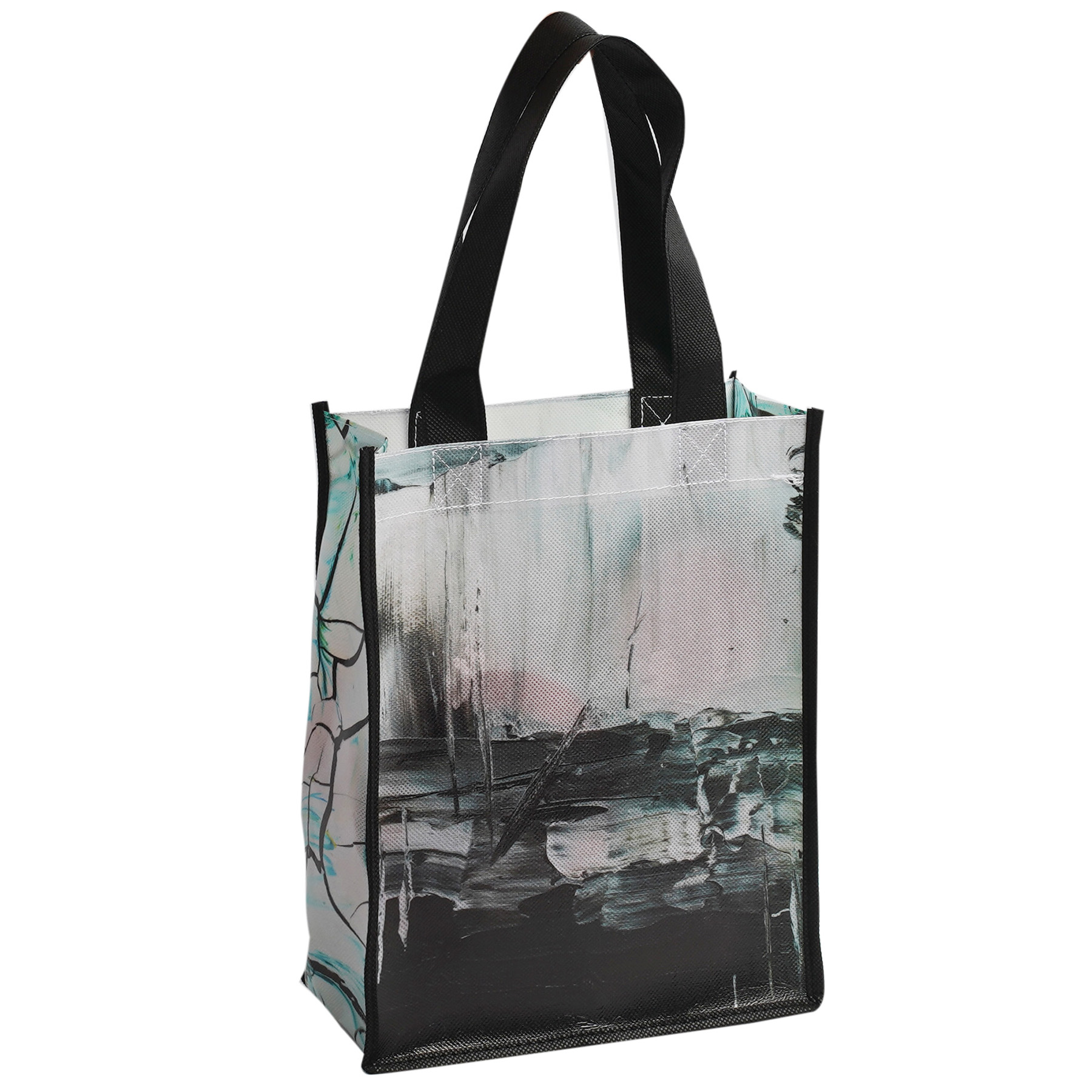 Laminated Non Woven Polypropylene Tote: 8" W X 10" H X 4" D