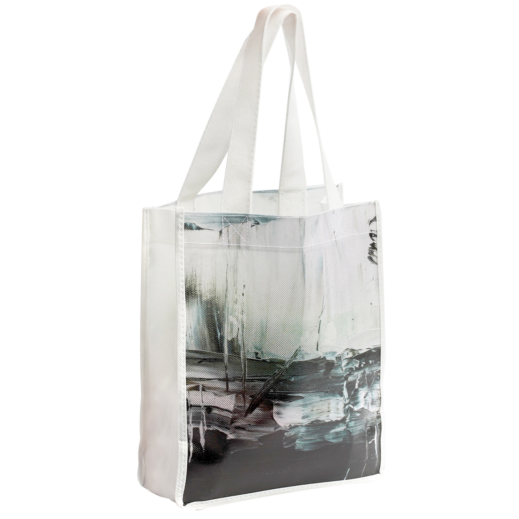 Laminated Non Woven Sublimated Tote Bag: 8" X 10" X 4"