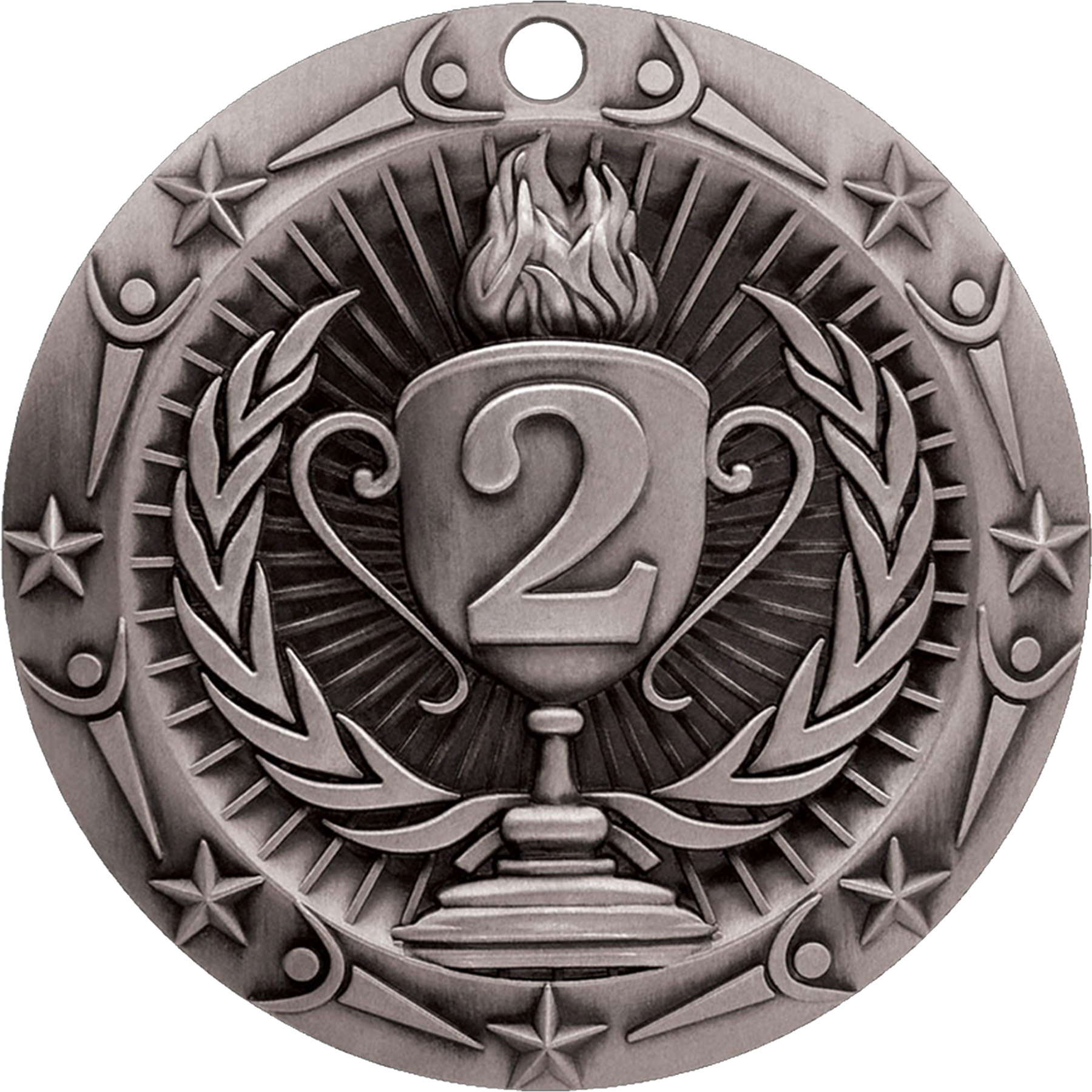 Stock World Class Sports & Academic Medals: 2Nd Place