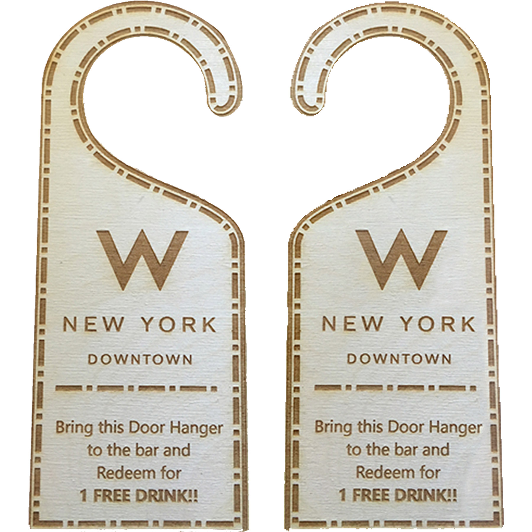 Custom Wood Door Hangers: 2 Sided