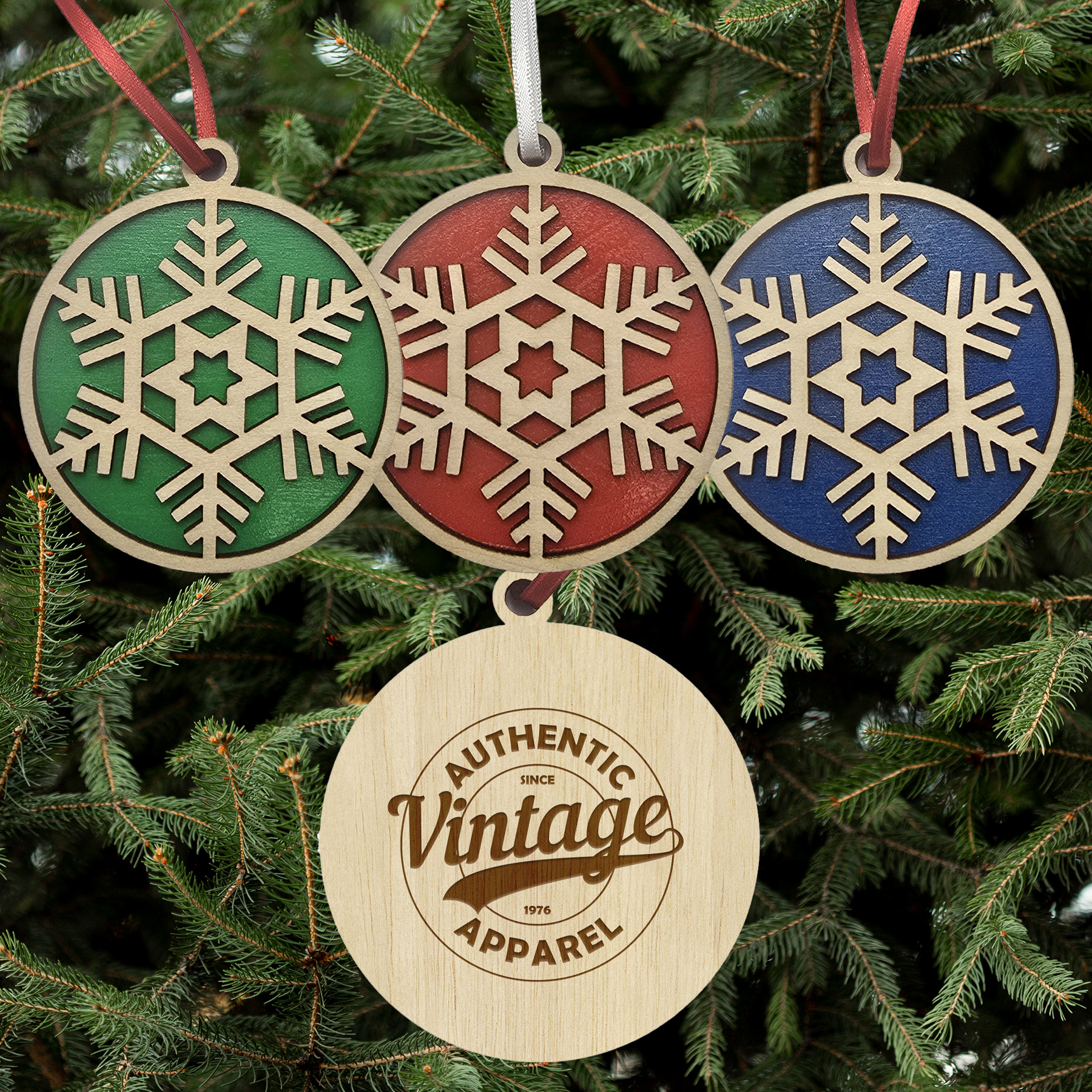 Layered Wood Ornament: Snowflake