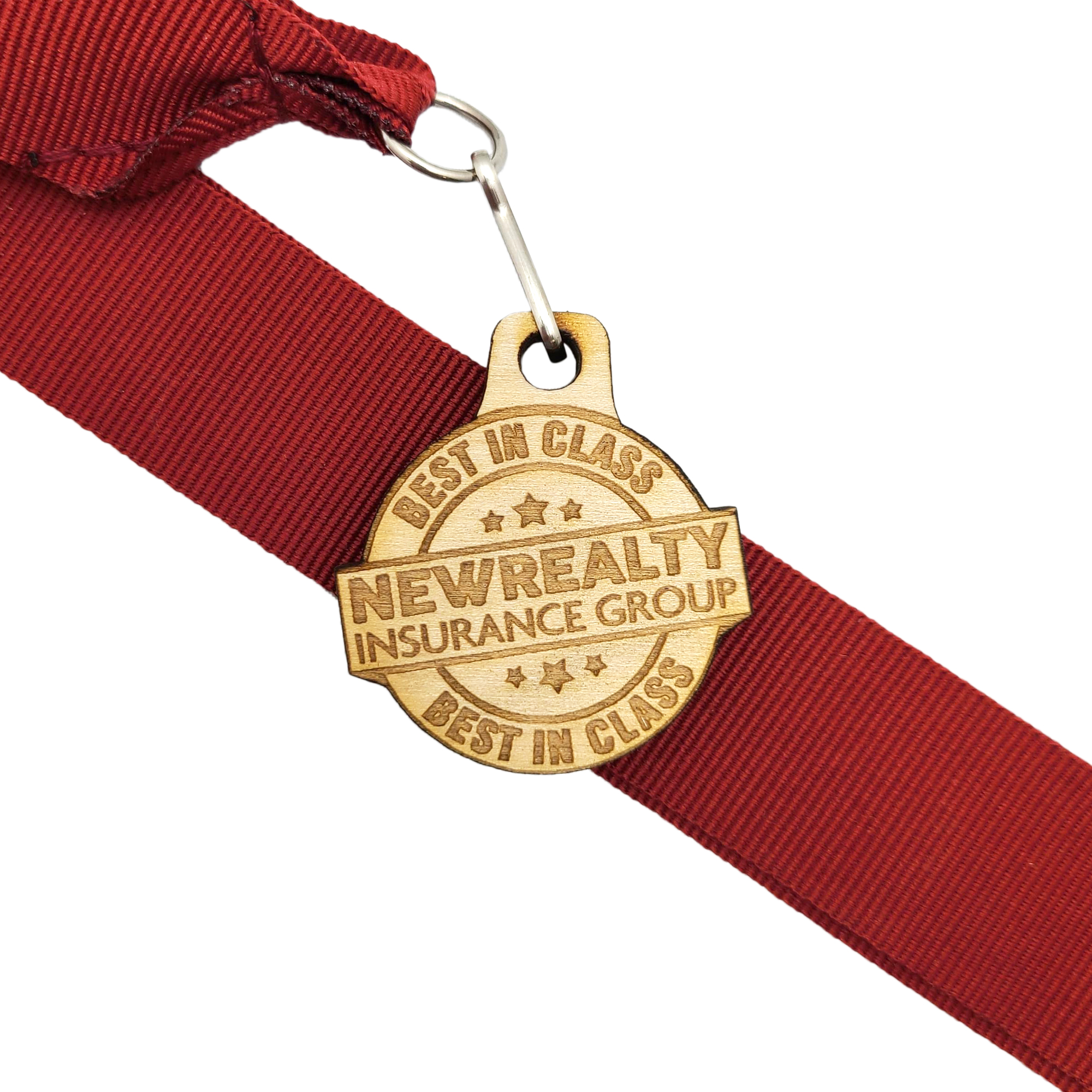 Wood Medals: 1 1/2" W X 1 1/2" H