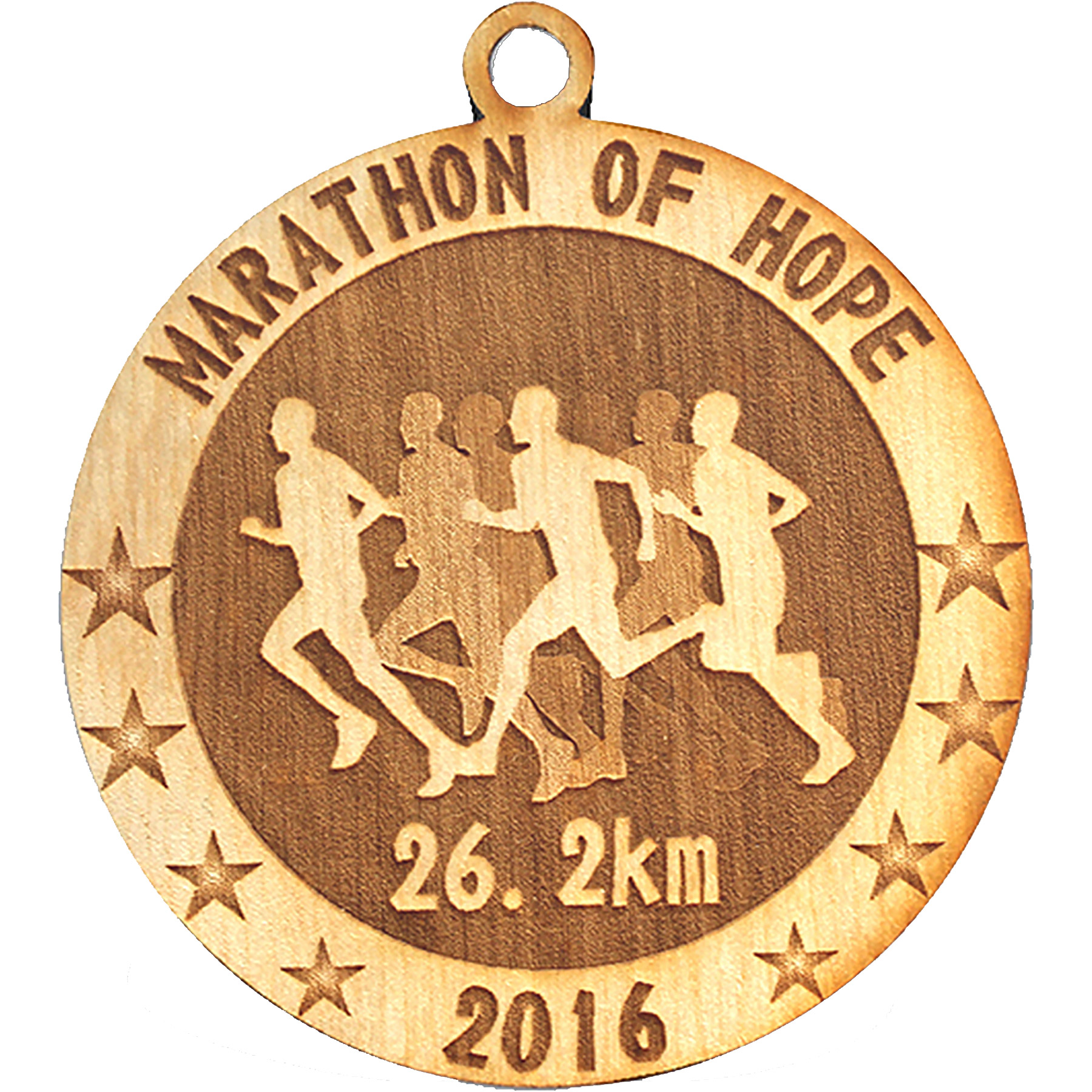 Wood Medals: 2 1/2" W X 2 1/2" H