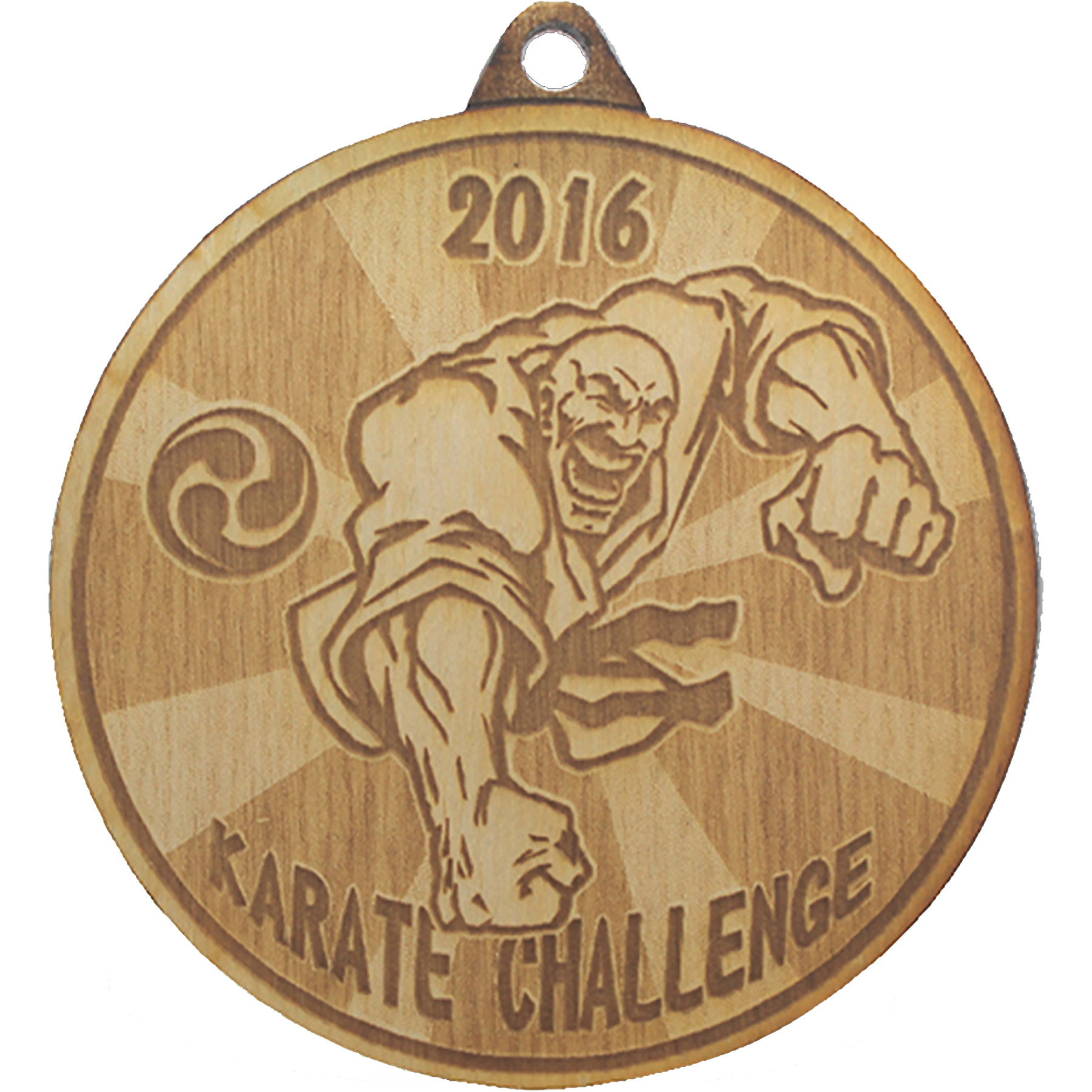 Wood Medals: 3" W X 3" H