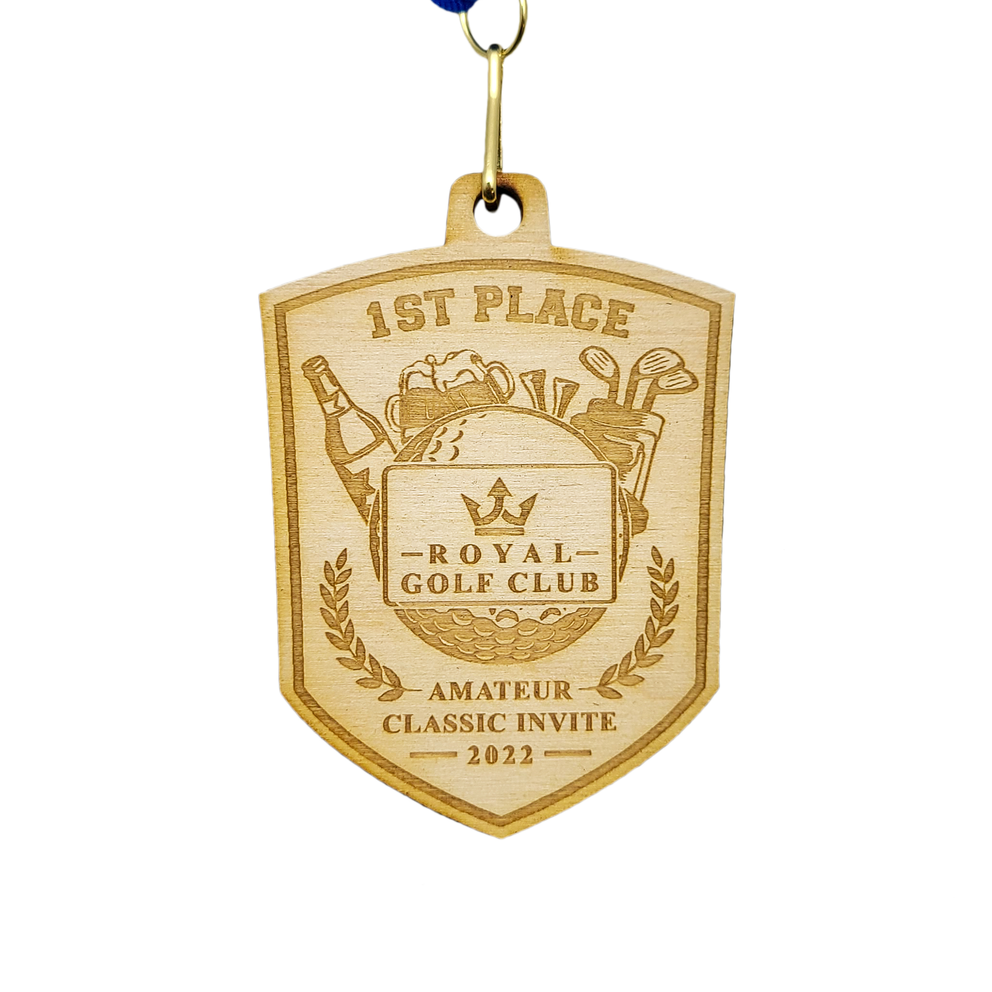 Wood Medals: 3 1/4" W X 3 1/4" H