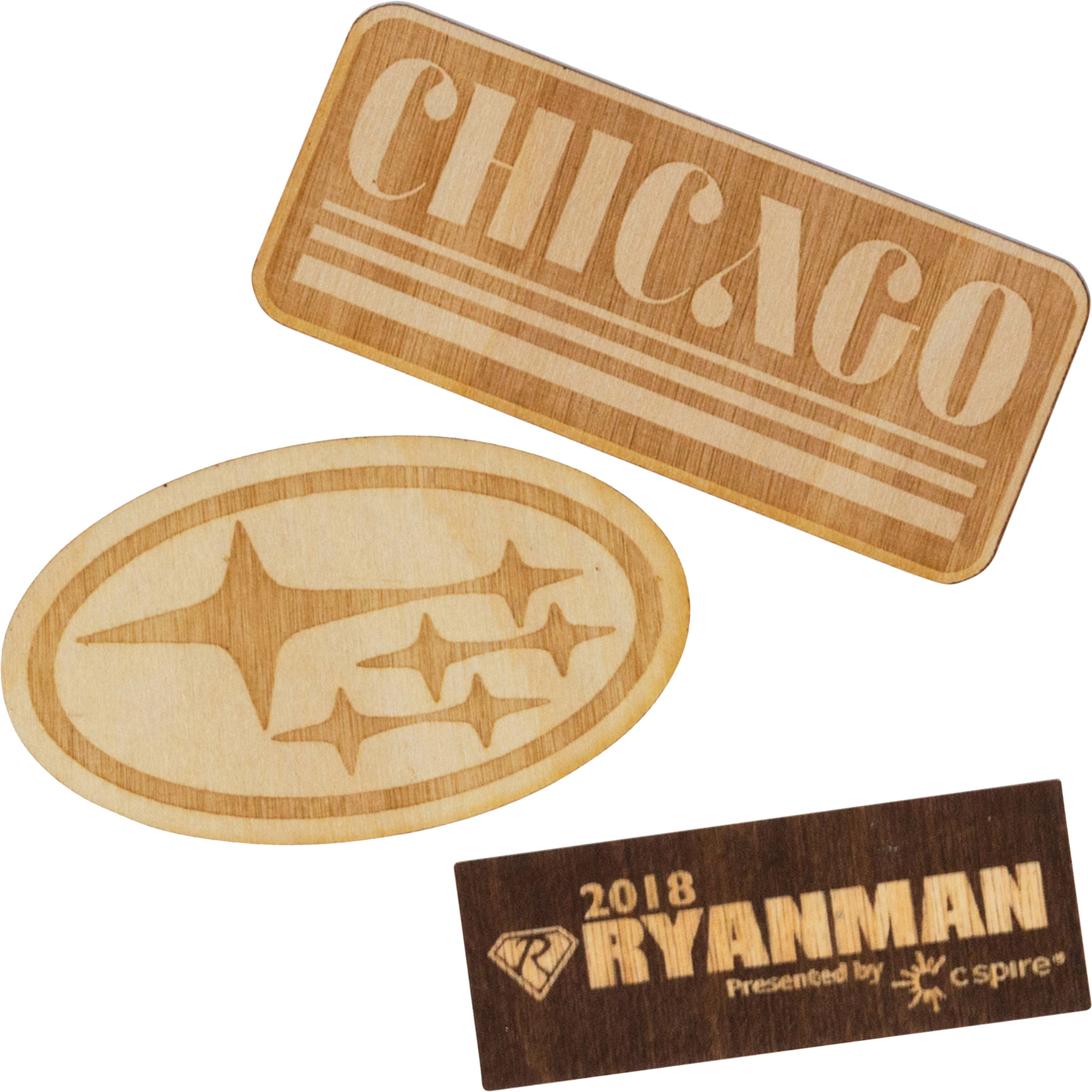 Wood Stickers: 1" W X 1" H