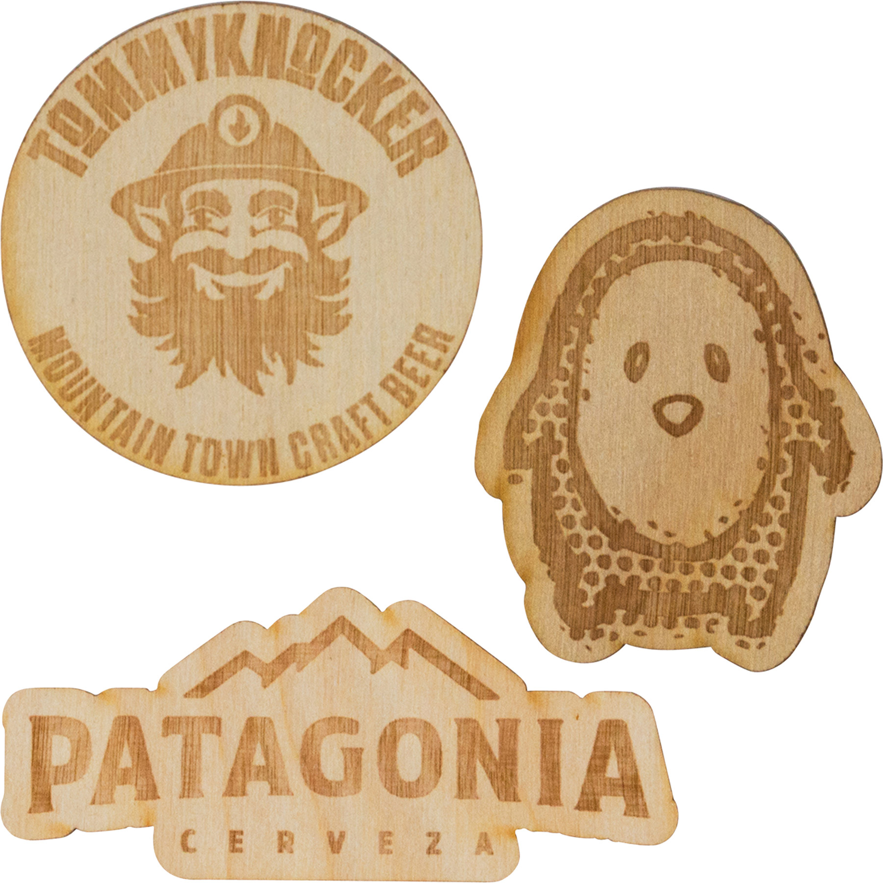 Wood Stickers: 2" W X 2" H