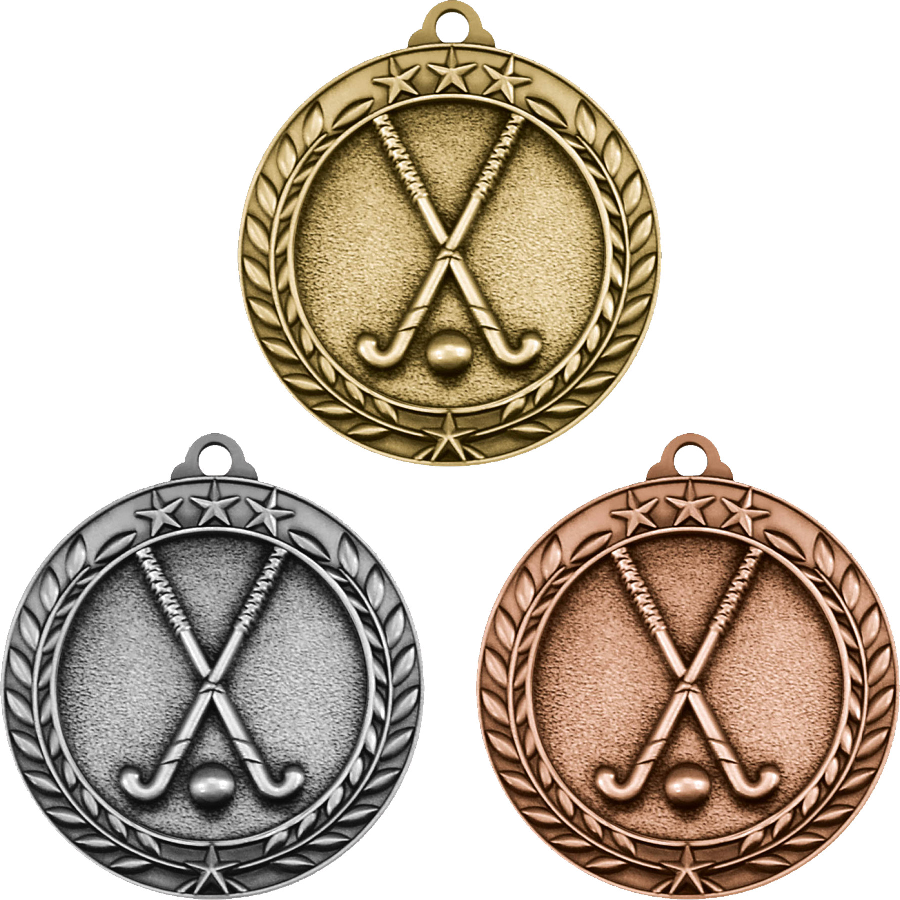 Stock Small Academic & Sports Laurel Medals: Field Hockey