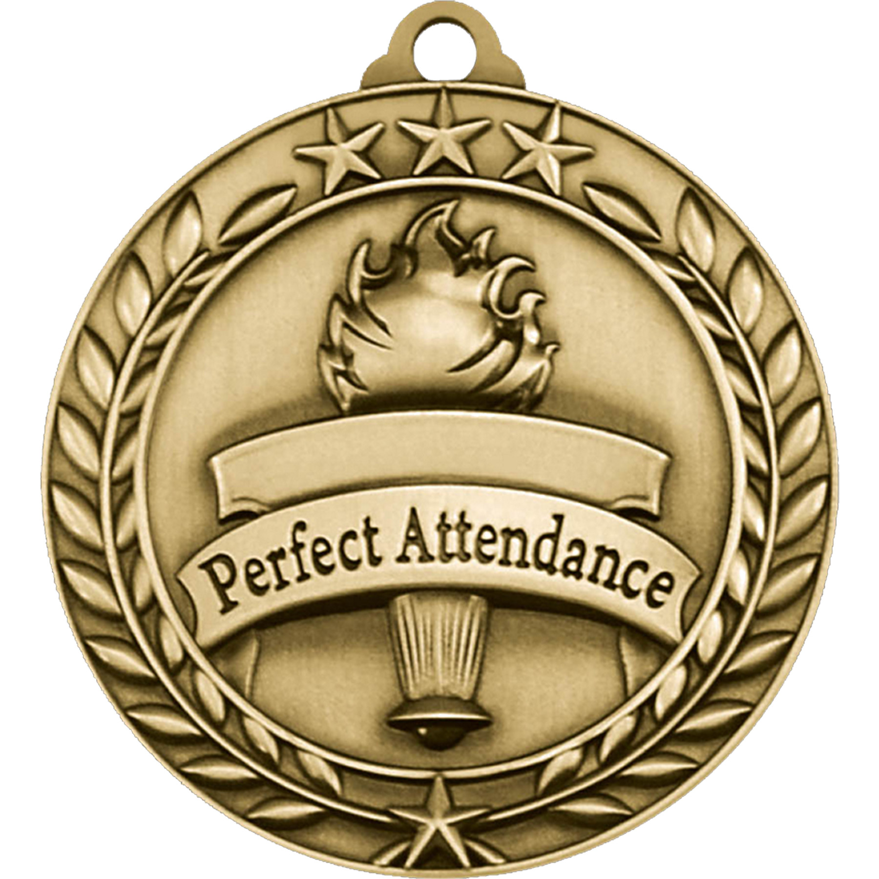Stock Small Academic & Sports Laurel Medals: Perfect Attendance
